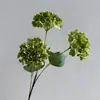 3 Hortênsias Artificiais Únicas Bola de Neve Hortênsia de Madeira Salão de Casamento Decoração de Casa Arranjo de Flores Paisagismo com Flores Flor Artificial