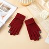 Novas luvas de tricô quentes de inverno para o frio com acolchoamento de veludo para passeios de moto femininas luvas com tela sensível ao toque fabricantes atacado