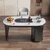 Mesa de Centro Modelo Nuevo 2026, Mesa Pequeña de Té para Balcón, Mesa de Pizarra para Salón de Belleza, Mesa de Centro Moderna Minimalista de Lujo Ligero, Oficina