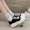 Sapatos Casuais Femininos Elegantes Versáteis Bico Redondo Solado Grosso Aumento de Altura Para Ir ao Trabalho Camurça Novidade Primavera Outono 2026 Sapatos Plataforma Grossa Bico Largo