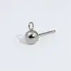 Brinco Stud Redondo com Contas Grão de Feijão Brilhante Estilo Coreano para Homens e Mulheres Mini Brinco Stud Personalizado Brincos de Temperamento Simples Agulha de Orelha de Aço Inoxidável