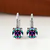 Pendientes de circonita cúbica morada de nueva ronda Cross-border Wish, modernos y versátiles, joyería al por mayor estilo europeo y americano