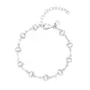 Pulsera Larga de Plata S925 Hueca con Cruz y Corazón Italia