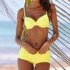 Nuevo traje de baño liso bikini europeo y americano traje de baño bikini transfronterizo exclusivo sexy bikini traje de baño para mujer traje de baño conservador