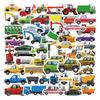 50 Peças veículo de engenharia de carro C- 083 caderno de papel conta manual infantil papel para pintura adesivo de papel patinete à prova d'água desenho animado