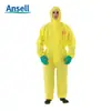 Ropa de protección química de una pieza, de manga doble, amarilla, con capucha, Ansier Weijiajia MC3000 YE30-W-99-111
