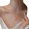Collar con colgante de estilo nicho de temperamento de amor de Fritillaria, estilo Ins, collar dorado de acero de titanio para mujer, cadena simple para clavícula que combina con todo