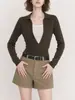 Suéter Tejido de Estilo Vintage Old Money con Solapa, Falso Dos Piezas, Nuevo Otoño 2026 para Mujer, Ajuste Delgado, Versátil, Elegante