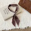 Gravata de Pescoço com Cordão Estilo Retrô Francês Lenço de Seda Colar Feminino 2025 Novo Outono Inverno Corrente para Suéter Acessórios Versáteis da Moda