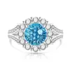 Anillo de girasol con corte de fuegos artificiales de piedras preciosas coloridas, superventas europeo y americano transfronterizo para mujer, joyería electrochapada en oro real, transmisión en vivo y dropshipping