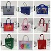 Bolsa de fieltro tipo tote del fabricante, esquema de colores dopamina de moda, adecuada para ir al trabajo y para ir de compras, bolsa de fieltro tipo tote de gran capacidad