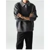 Suéter Falso de Dos Piezas con Cuello en V Estilo Old Money para Hombre, Marca de Moda Otoño e Invierno, Suéter de Punto Holgado con Base de Camisa Polo Estilo Trendy