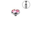 Aleación de Titanio G23 Joyería para Piercing de Labio Accesorios Zirconia Cuero Genuino Superficie Perforada Joyería Corporal 0.9 Simple y Natural