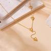 Novo colar de amor em aço titânio banhado a ouro 18K para mulheres, moda borla assimétrico coração pulseira de clavícula conjunto