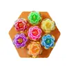Vela de Loto Colorida para Uso Doméstico con Diseño de Tallo Alto para Ofrenda a Buda, Siete Frutas, Vela con Forma de 3 Horas y 6 Horas