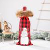Suministros creativos de decoración navideña nuevos felpa a cuadros funda para botella de vino a cuadros rojos y negros bolsa para botella de vino funda para vino tinto bolsa para vino