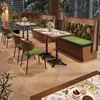 Mesa de jantar em cabine de café, móveis de jantar comerciais para pousadas e hotéis, cadeiras para área de descanso, mesas e cadeiras de jantar em madeira maciça para restaurantes do Sudeste Asiático