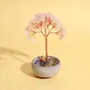 Árbol de Joyería con Base de Cristal de Piedra Triturada, Cristal Rosa, Cristal Amarillo, Adorno de Árbol de la Fortuna, Árbol que Atrae el Dinero