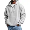 Sudadera con capucha de manga larga de gofre nueva y de moda transfronteriza europea y americana para hombre, color liso, holgada, deportiva, casual, ropa para hombre