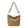 Bolso Cubo de Lana de Gran Capacidad Transfronterizo Estilo Coreano Simple de Color Sólido Bolso de Hombro Estilo Otoño e Invierno Bolso Cruzado