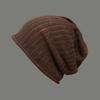 Gorro de Punto Rayado Delgado Transpirable Hueco de Celebridad de Internet Primavera y Verano Holgado para Circunferencia de Cabeza Grande Casual Versátil Apilado Jersey