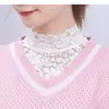 Suéter de punto de manga larga para mujer, color blanco y negro, alta elasticidad, con encaje en la parte inferior, cuello falso, decorativo, para otoño e invierno