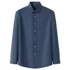 Nova Camisa Masculina Outono e Inverno 50S Fio Duplo Alta Contagem de Fios Fácil de Cuidar Casual de Negócios Cor Sólida