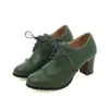 Nuevos Zapatos de Tacón Alto con Tacón Grueso, Zapatos Pequeños de Cuero Retro, Zapatos de Tacón Alto de Primavera y Otoño