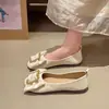 Zapatos Cómodos sin Cordones Versátiles de Boca Baja para Mujer para Uso en Exteriores 2026 Estilo Popular de Celebridad de Internet Zapatos Planos con Hebilla Cuadrada para Mujer
