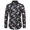 Camisas masculinas camisa masculina transfronteiriça tamanho europeu nova importação tamanho grande camisa estampada de manga comprida camisa floral para balada
