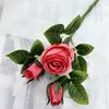 Bonsai de 3 cabeças rosa redonda celebridade da internet móveis para casa flor DIY feita à mão decoração de casamento buquê material de flor atacado