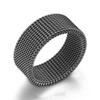 Venda Quente Transfronteiriça Europeia e Americana Malha Trançada de 8mm Pulseira de Relógio de Malha Simples e Elegante Anéis Personalizados para Homens e Mulheres Joias de Anel