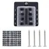 Caja de Fusibles de Hoja de 6, 8, 10, 12 Vías con Indicador LED Rojo Juego de Soportes para Fusibles