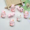 Traje de Conejito Rosa de Dibujos Animados Accesorios de Resina para Niña Pasador Hecho a Mano DIY Accesorios para Joyería de Agujero en Zapatos de Goma para Teléfono Móvil Pegamento de Crema
