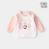Camiseta Infantil de Manga Longa Primavera e Outono Roupas de Bebê Roupa de Outono Meninos e Meninas Gola Redonda Camiseta Básica Roupa para Crianças Pequenas Classe a Top da Moda