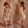 Fragancia para escuchar de noche lencería sexy pijamas sexys malla transparente tentación calado pecho pequeño espalda descubierta camisón traje al por mayor