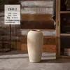 Vaso de Cerâmica Grande de Chão Jingdezhen, Jarra de Cerâmica Grossa Artesanal Retro Nostálgica, Ornamento Feng Shui para Sala de Estar Hotel, Frete Grátis