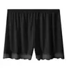 Shorts de seguridad sueltos con ribete de encaje para mujer, primavera y verano, anti-exposición, seda de hielo, transpirables, de cintura media, dobladillo que no se enrolla, shorts de capa base