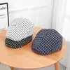 Nueva colección de otoño: boina reversible de cuadros, diseño que adelgaza la cara, sombrero individual, estilo artístico y retro, gorra de pintor estilo callejero, al por mayor