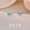Brincos de Prata de Lei S999 com Borboleta de Resina para Mulheres Moda de Luxo Leve Simples Exquisitos Cuidados com o Furo da Orelha Ornamentos de Orelha