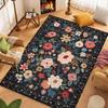 TEMU Alfombra de Flores Transfronteriza de Amazon Antideslizante Imitación Cachemira Lavada Alfombra de Fondo Tapete para Puerta de Entrada para Cabello