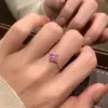 Popular Color Púrpura de Xiaohongshu Tesoro Collar de Trébol de Cuatro Hojas Moda para Mujer Lujo Ligero Exquisito Anillo Abierto Envío Directo