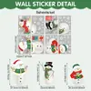 Pegatinas decorativas navideñas de muñeco de nieve para ventanas y puertas transfronterizas, Adhesivos electrostáticos para ventanas de PVC con temática de copo de nieve de dibujos animados