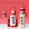 Termo Disney para Niños Niñas Niños Estudiantes Taza con Popote Botella de Agua Acero Inoxidable 316 Preescolar Elsa
