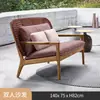 Conjunto de Sofá e Mesa de Centro para Exterior, Cadeira de Rattan para Lazer em Pátio de Villa e Jardim, Móveis de Rattan à Prova d'Água e de Sol para Varanda Aberta