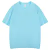 Camiseta Pesada de Algodón Puro Transfronteriza 230g Algodón de Xinjiang Camiseta Pesada de Cuello Redondo Transparente No Algodón Puro Pesado Camiseta Básica de Manga Corta