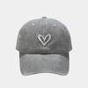 Gorra de béisbol de mezclilla retro americana desgastada amor para mujer de circunferencia de cabeza grande ala ancha gorra con visera que hace ver la cara pequeña protección solar sombrero para el sol