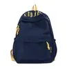 Mochila simples estilo universitário americano com bordado de letra para alunos do ensino fundamental II e médio, leve, versátil e de grande capacidade