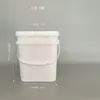 Venda Direta de Fábrica Balde Quadrado de 12 Litros, Balde Espessado Plástico à Prova de Umidade para Areia de Gato Pet, Balde de Embalagem Branco Portátil de Boca Larga, Balde de Água