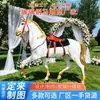 Escultura de Caballo Personalizada de Fibra de Vidrio para Paisajismo de Jardín Exterior, Fabricante de Escultura de Caballo Realista de Pie, Escultura de Caballo de Fibra de Vidrio